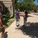 tom arturo and brenda walking outside ontario city hall